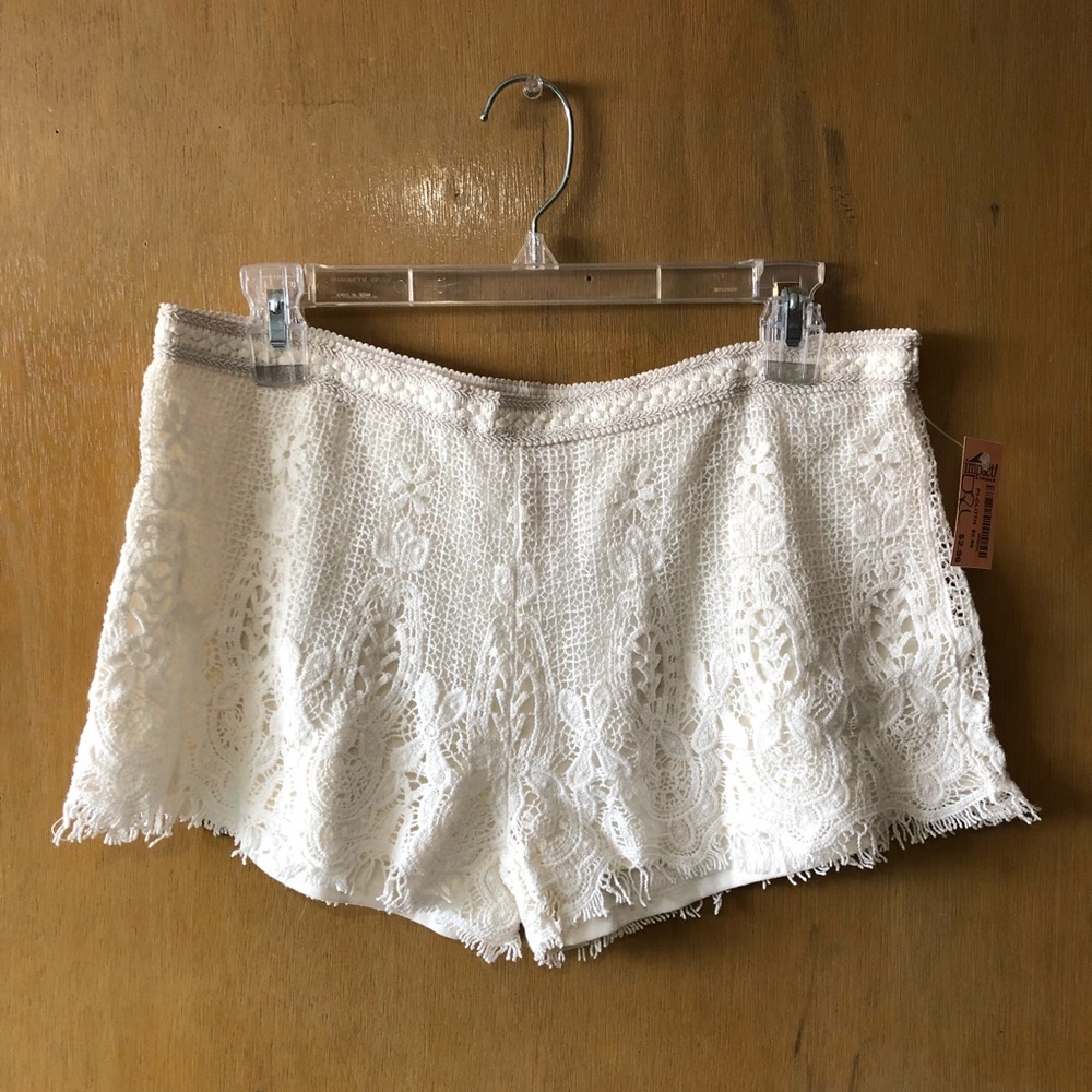 White Crocheted Shorts